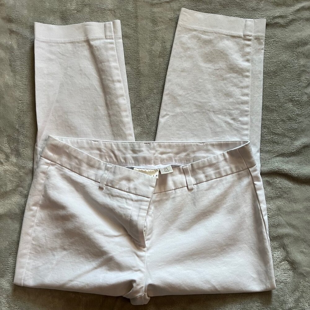 Kenar Flat Front White Capris